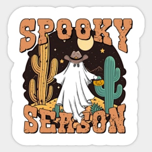 Spooky Season, Halloween Cowboy Ghost , Cute and Scary Halloween Sticker